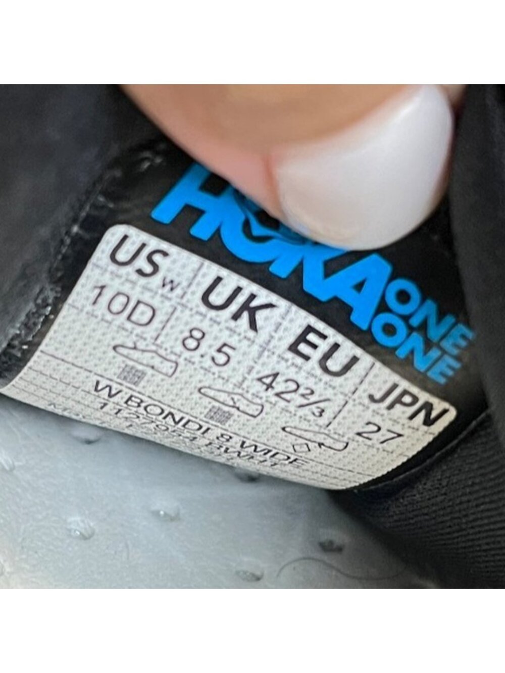 Hoka One One Bondi 8 Womens Size 10D Black White Athletic Running Shoes Sneakers - Picture 12 of 12